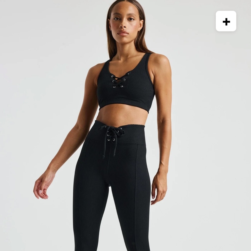 Year of Ours - Black Ribbed Football Sports Bra